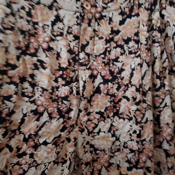 Anthropologie Tan Floral Black Jogger Ankle Pants Women's Size 14 XLarge - Picture 2 of 12